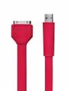 Data & Charge Flat Cable για iPhone 3G/ 3GS 4/ 4S, iPod / iPad - Red